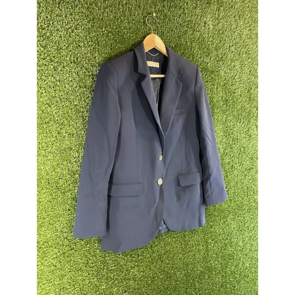 Michael Kors Women’s Navy Blue Blazer Suit Jacket Size M Gold Buttons